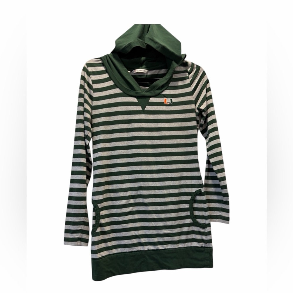 CUTTER & BUCK | Univ of Miami striped hoodie size S